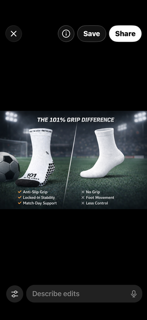 White 101% Grip Socks